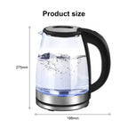 1.8L Electric Glass Kettle 1800W Fast Boil Water Heater with UK Plug