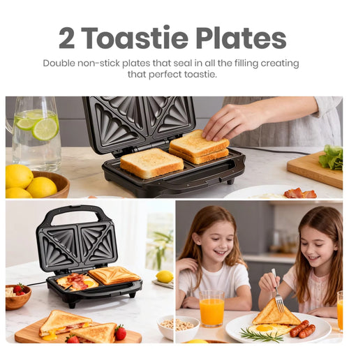 1000W Deep Fill Sandwich Maker with Non-Stick Plates, Temperature Control & UK Plug