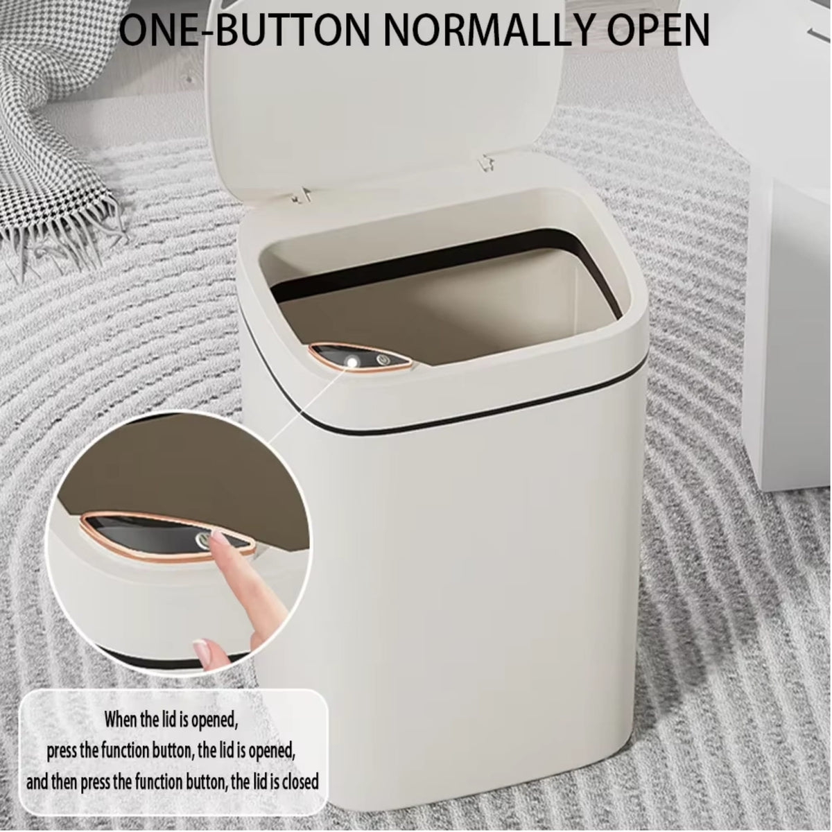 16L Smart Sensor Trash Can with Automatic Lid – Waterproof Waste Bin for Kitchen & Bathroom