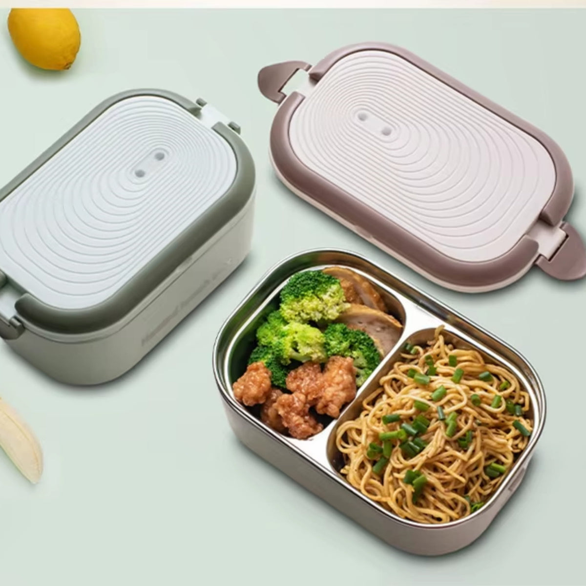 1L Electric Heated Lunch Box with Stainless Steel Food Container for Office, Home & Travel
