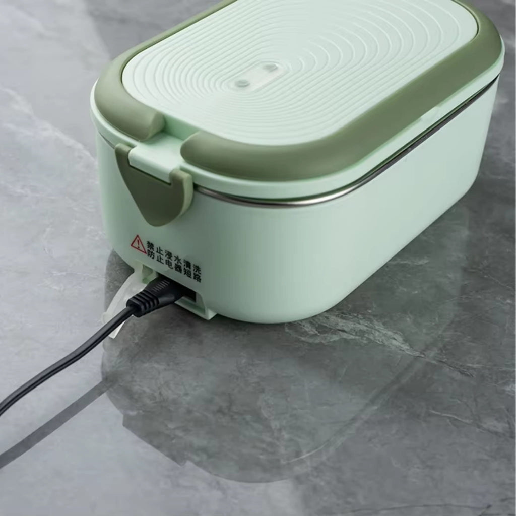 1L Electric Heated Lunch Box with Stainless Steel Food Container for Office, Home & Travel