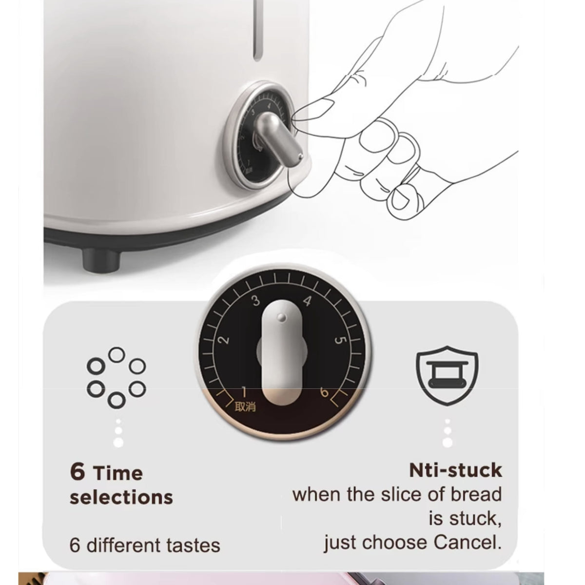 2-Slice Automatic Bread Toaster with Adjustable Browning Control for Breakfast Green color