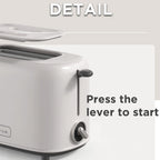 2-Slice Automatic Bread Toaster with Adjustable Browning Control for Breakfast Green color