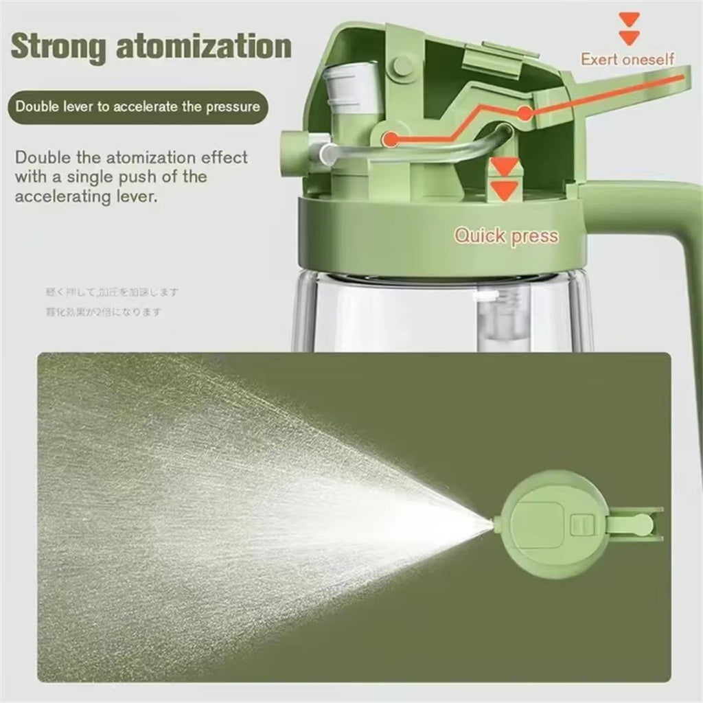 2-in-1 Olive Oil Sprayer & Dispenser 470ml Glass Bottle for Cooking