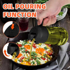 2-in-1 Olive Oil Sprayer & Dispenser 470ml Glass Bottle for Cooking