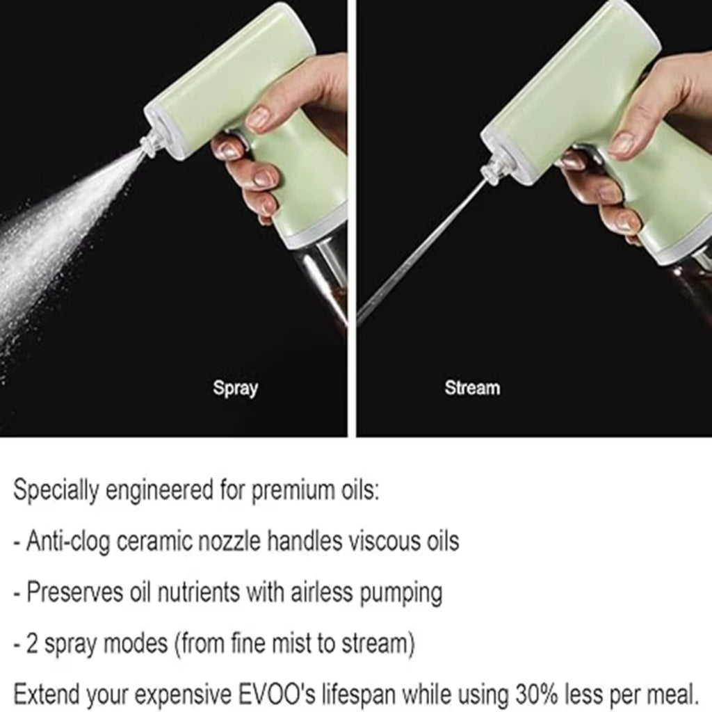 2-in-1 USB-C Rechargeable Electric Oil Sprayer & Dispenser 260ml for Cooking & BBQ