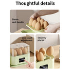 200W Electric Egg Cooker & Steamer with Timer for Quick Breakfast