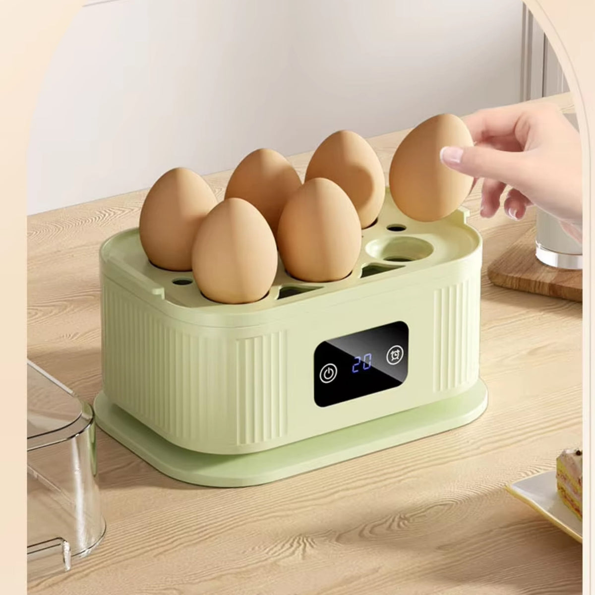 200W Electric Egg Cooker & Steamer with Timer for Quick Breakfast