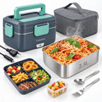 3.5L Electric Heated Lunch Box 90W Fast Heating Food Warmer for Home, Office & Car