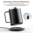 350ml USB Heated Coffee Mug with Smart Cup Warmer for Travel & Office