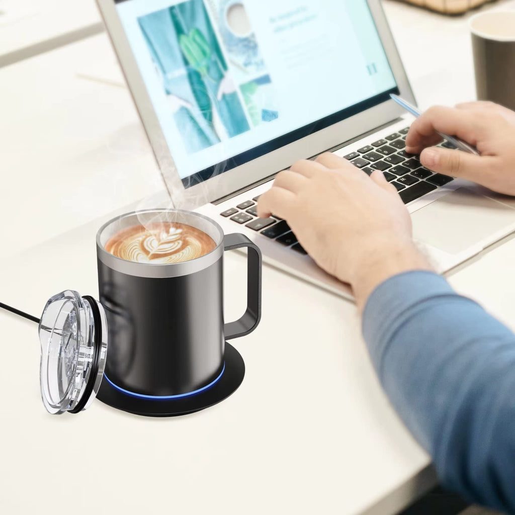 350ml USB Heated Coffee Mug with Smart Cup Warmer for Travel & Office
