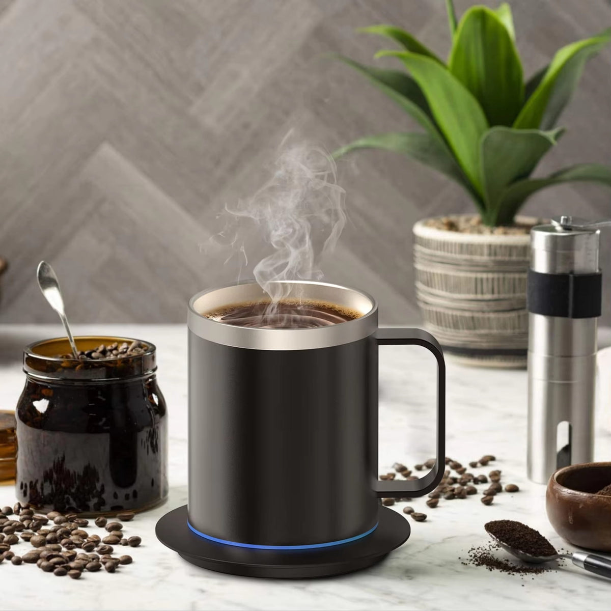 350ml USB Heated Coffee Mug with Smart Cup Warmer for Travel & Office