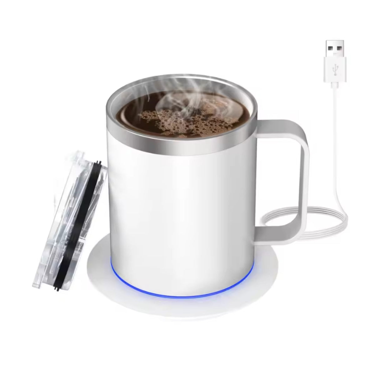 350ml USB Heated Coffee Mug with Smart Cup Warmer for Travel & Office