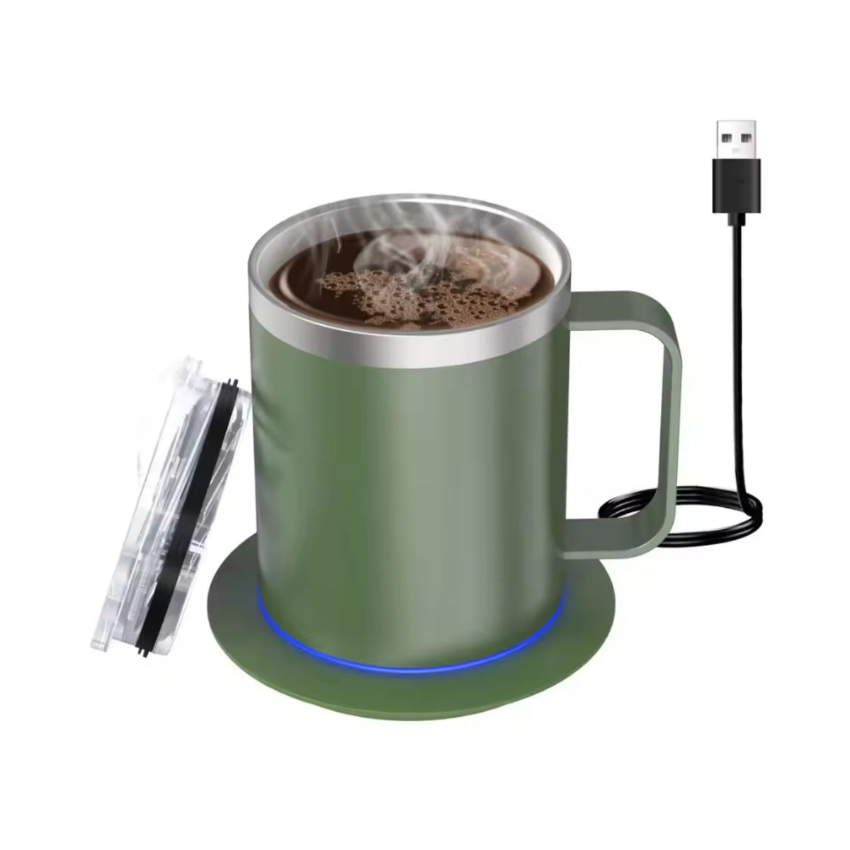 350ml USB Heated Coffee Mug with Smart Cup Warmer for Travel & Office