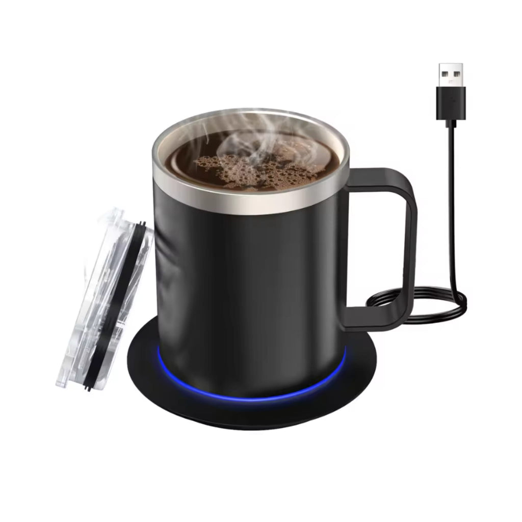 350ml USB Heated Coffee Mug with Smart Cup Warmer for Travel & Office