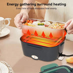 1.5L Electric Heated Lunch Box with 304 Stainless Steel Food Warmer for Car, Truck & Office