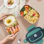 1.5L Electric Heated Lunch Box with 304 Stainless Steel Food Warmer for Car, Truck & Office