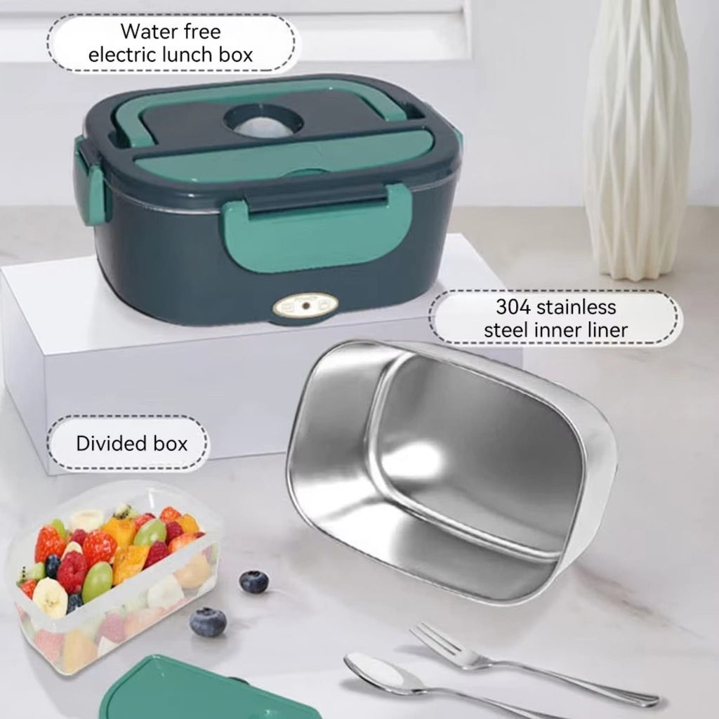 1.5L Electric Heated Lunch Box with 304 Stainless Steel Food Warmer for Car, Truck & Office