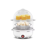 Double Layer Electric Egg Boiler & Steamer for Breakfast Cooking