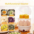 Double Layer Electric Egg Boiler & Steamer for Breakfast Cooking