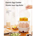 Double Layer Electric Egg Boiler & Steamer for Breakfast Cooking
