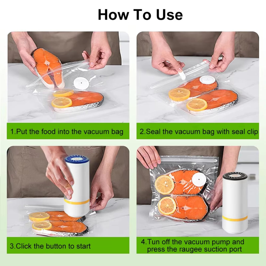 Rechargeable Automatic Vacuum Sealer with Electric Air Pump for Food Storage Bags1