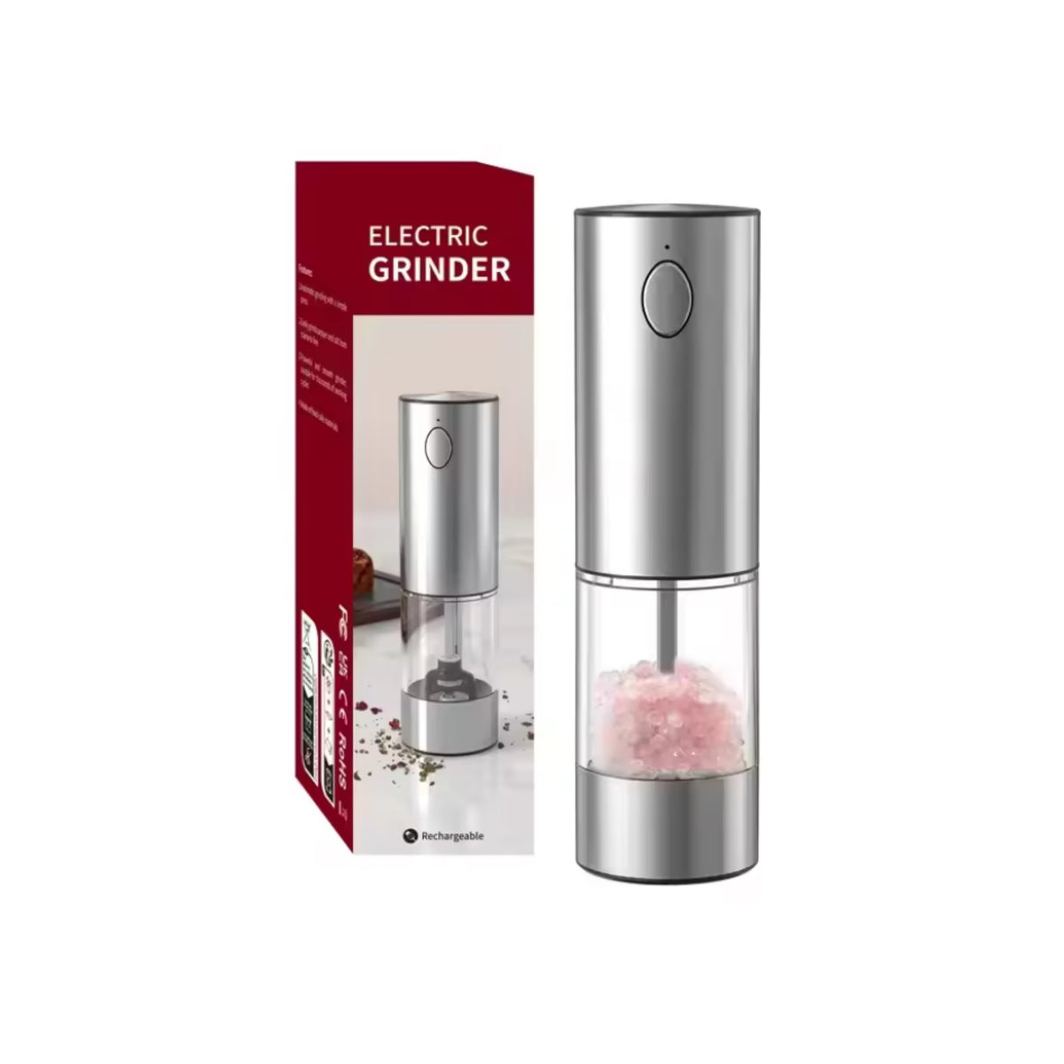 Electric Salt & Pepper Grinder Set with Charging Base & Adjustable Coarseness Rechargeable
