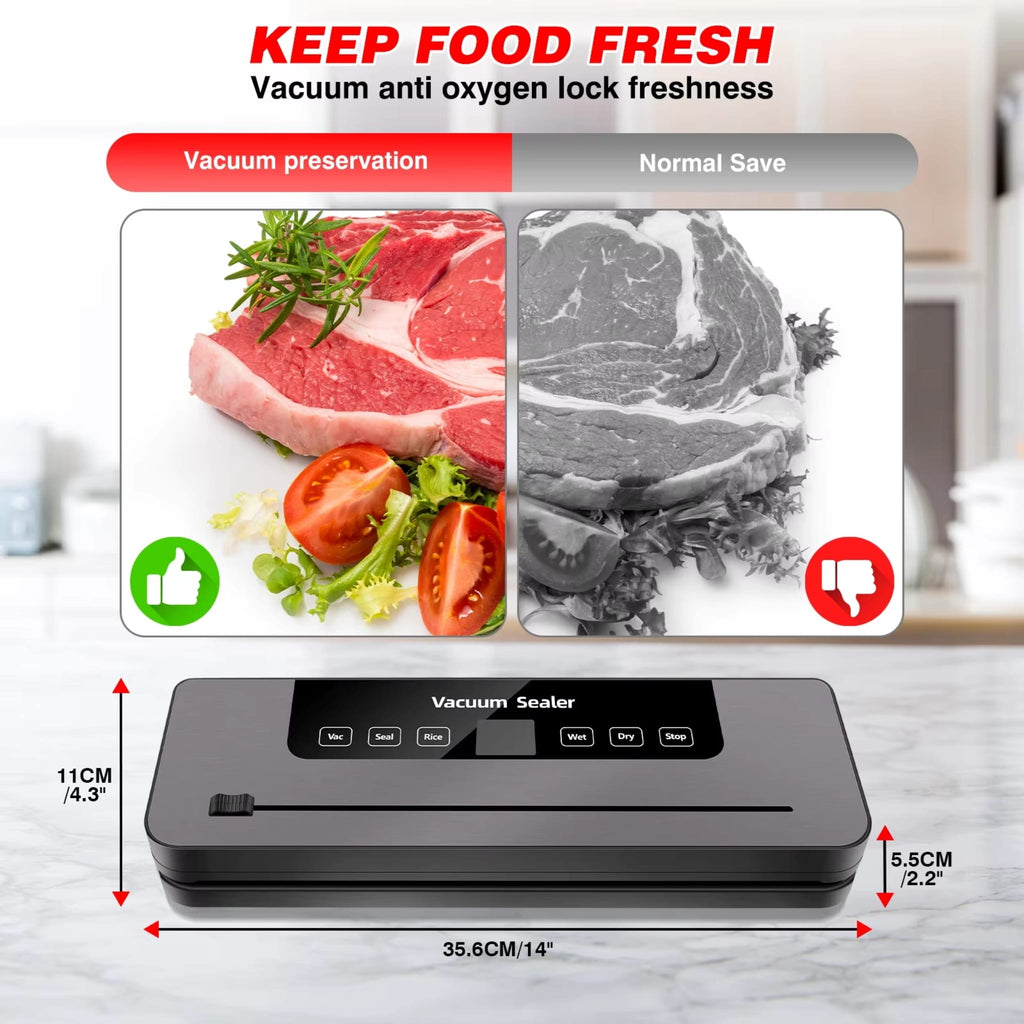 Food Vacuum Sealer Machine with Built-in Cutter & 5 Sealing Modes