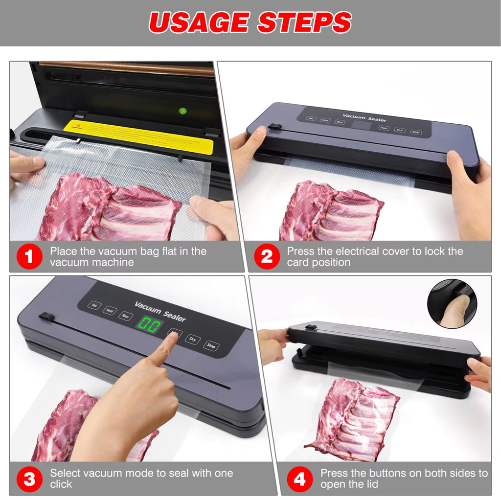 Food Vacuum Sealer Machine with Built-in Cutter & 5 Sealing Modes