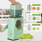 Manual Vegetable Cutter, Slicer, Grater & Shredder for Kitchen Prep 4-in-1