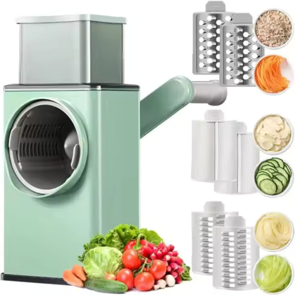 Manual Vegetable Cutter, Slicer, Grater & Shredder for Kitchen Prep 4-in-1