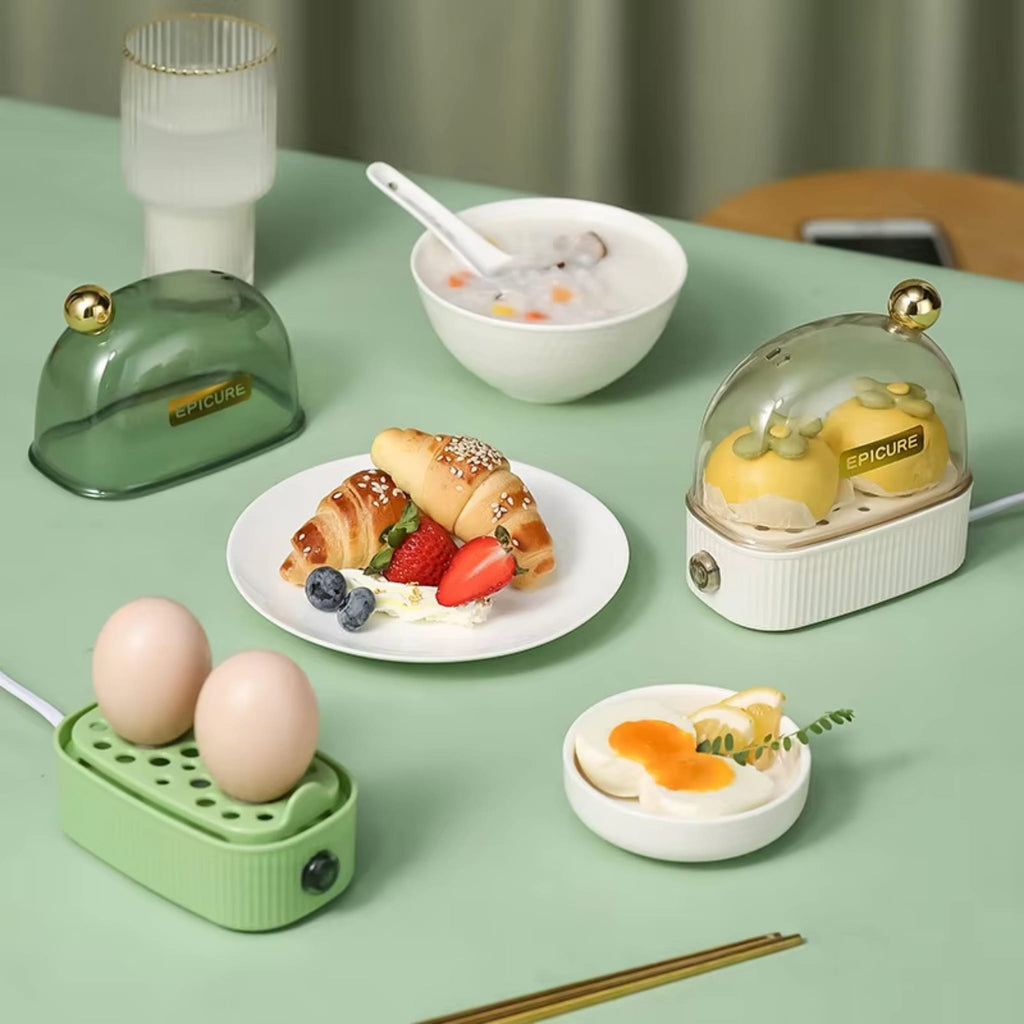 Mini Electric Egg Steamer & Cooker with Auto Shut-Off for Breakfast