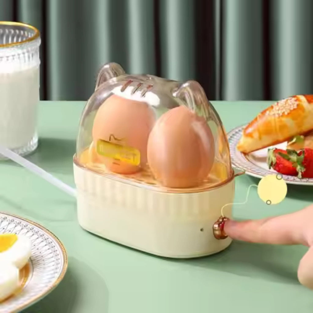 Mini Electric Egg Steamer & Cooker with Auto Shut-Off for Breakfast