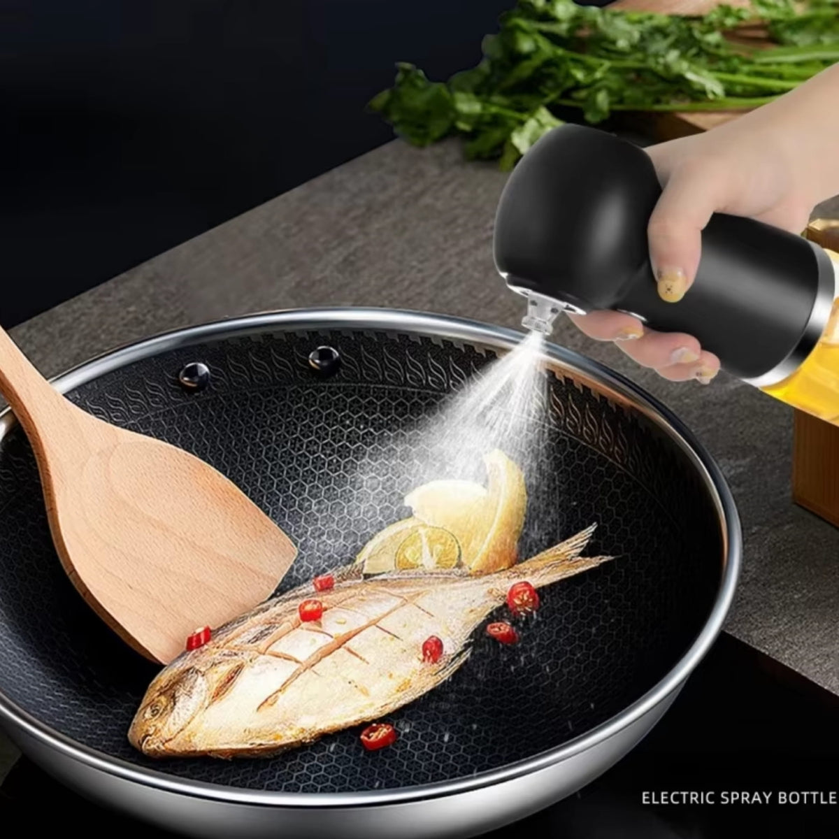 Rechargeable Electric Olive Oil Sprayer & Dispenser for Cooking, BBQ & Air Fryer