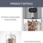 Electric Salt & Pepper Grinder Set with Charging Base & Adjustable Coarseness Rechargeable