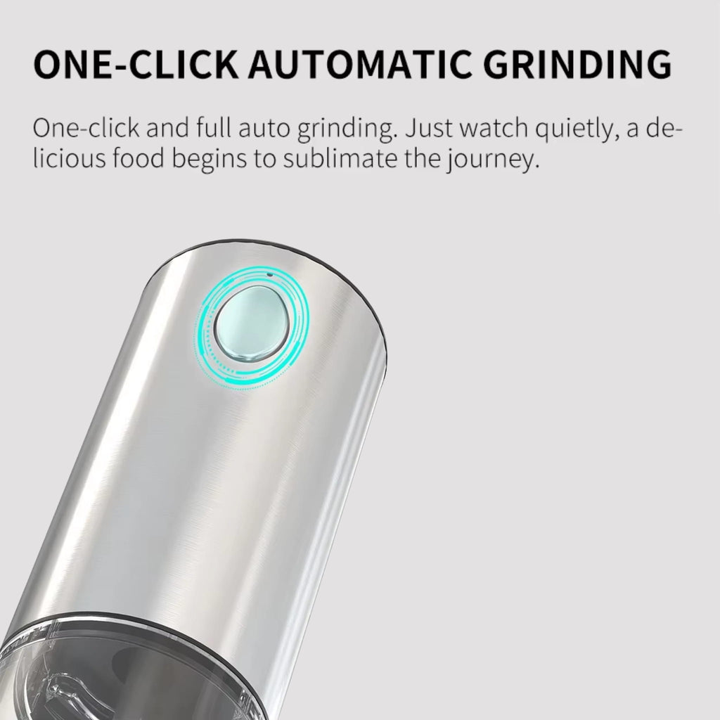Electric Salt & Pepper Grinder Set with Charging Base & Adjustable Coarseness Rechargeable