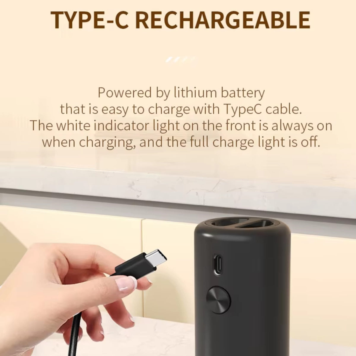 Rechargeable Electric Salt & Pepper Grinder with Adjustable Coarseness