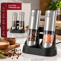Electric Salt & Pepper Grinder Set with Charging Base & Adjustable Coarseness Rechargeable