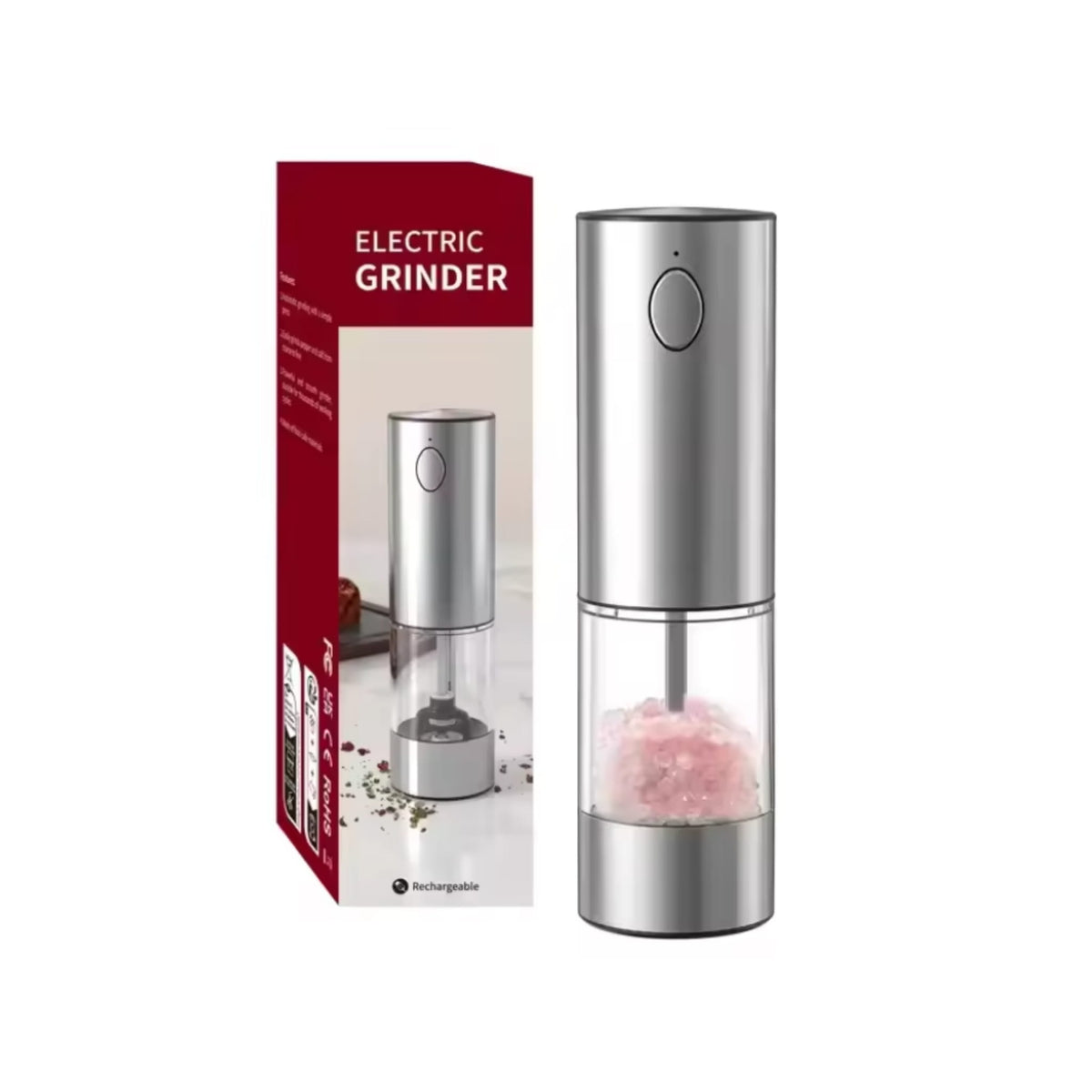 Electric Salt & Pepper Grinder Set with Charging Base & Adjustable Coarseness Rechargeable
