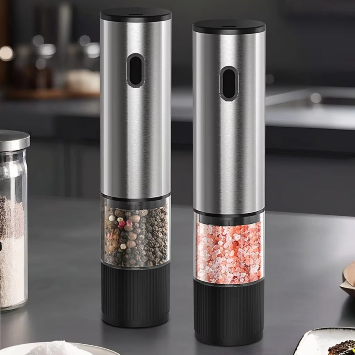 Rechargeable Electric Salt & Pepper Grinder with Adjustable Coarseness