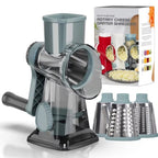 Rotary Cheese Grater & Vegetable Slicer with Stainless Steel Drums