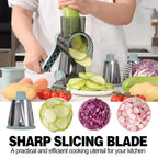 Rotary Cheese Grater & Vegetable Slicer with Stainless Steel Drums