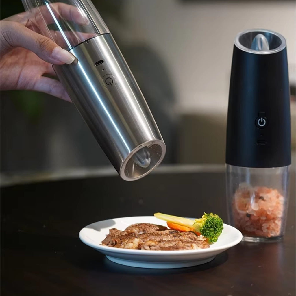 USB Rechargeable Electric Salt & Pepper Grinder with Adjustable Coarseness & Large Capacity