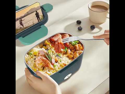 1.5L Electric Heated Lunch Box with 304 Stainless Steel Food Warmer for Car, Truck & Office